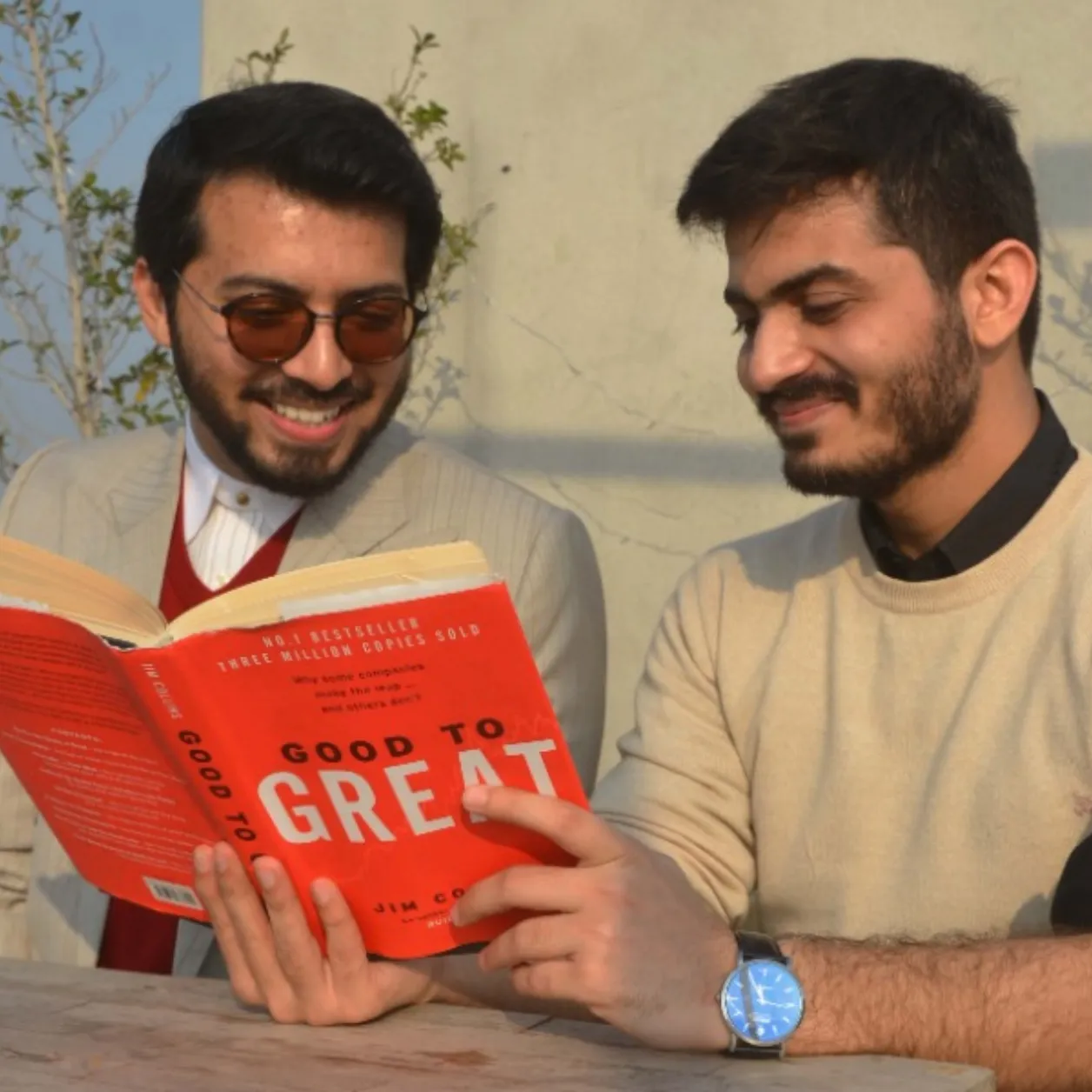 Team reading together