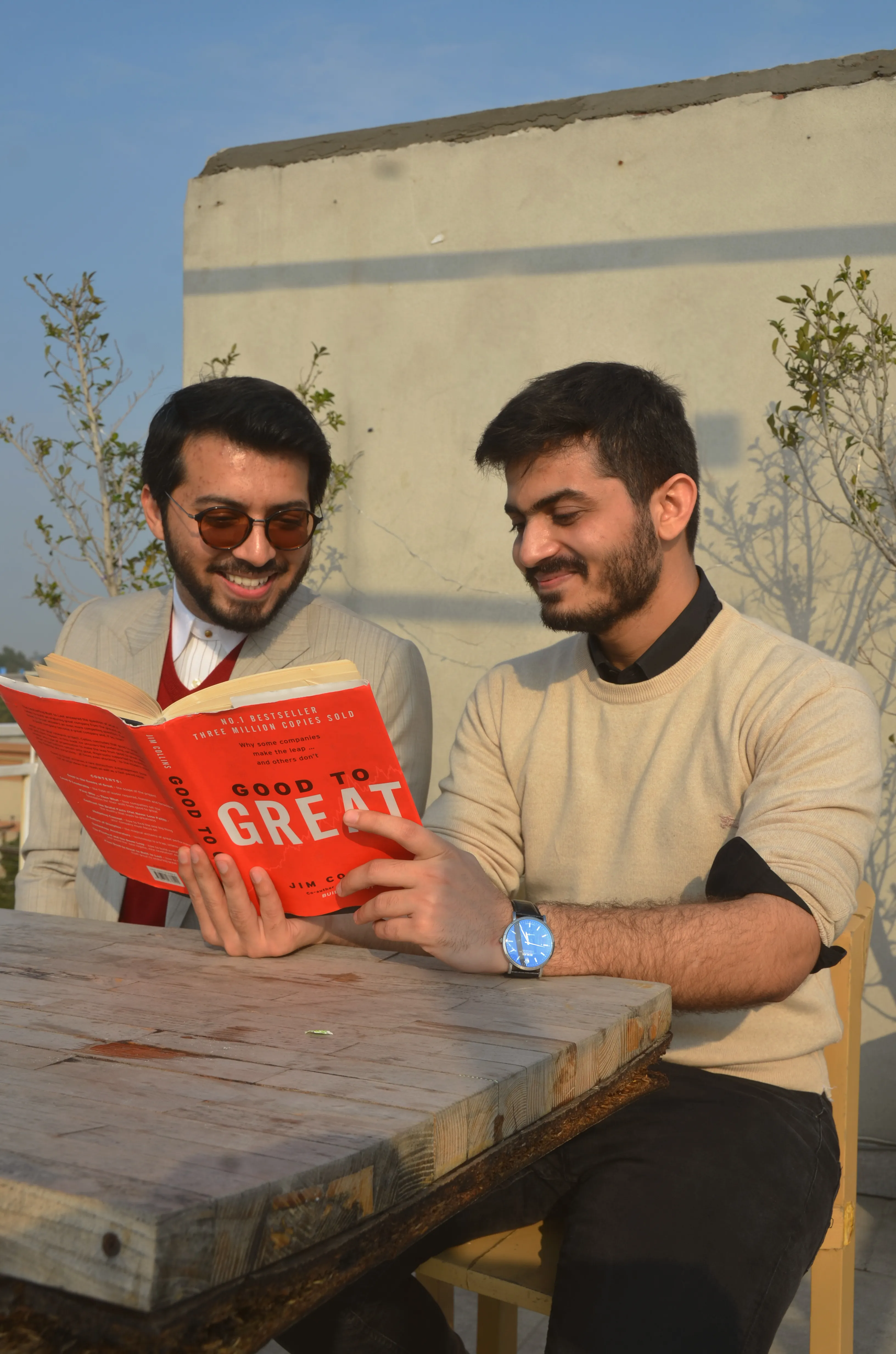 Team reading together